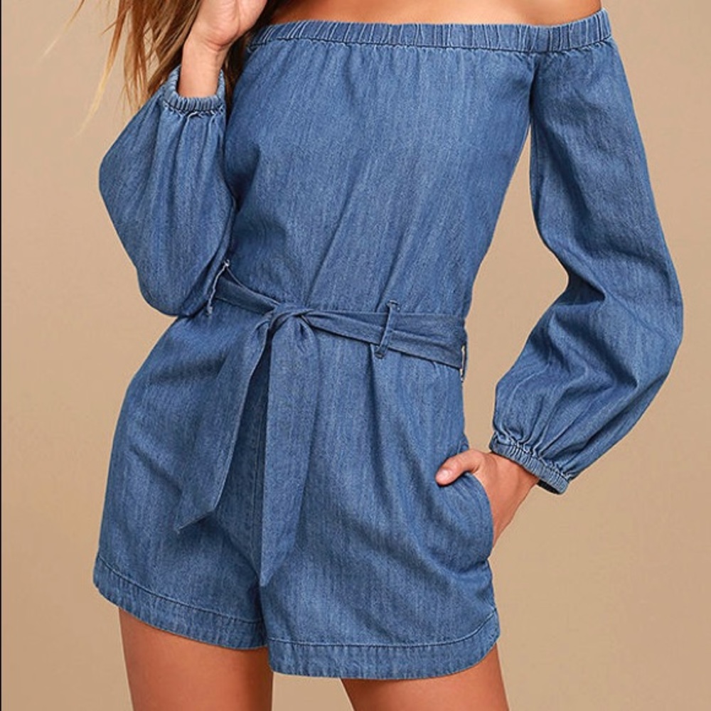 Free People Chambray Romper